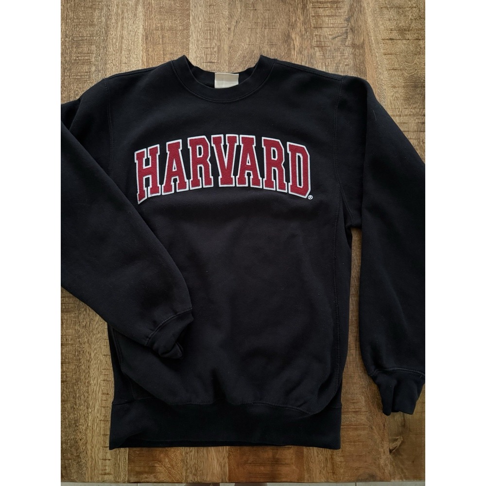 Vintage Harvard University MV Sport Pro-Weave Sweatshirt XS Black Crewneck 90s